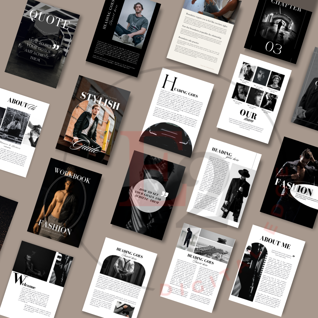 MEN'S LUXURY E-BOOK & WORKBOOK TEMPLATES WITH IMAGES