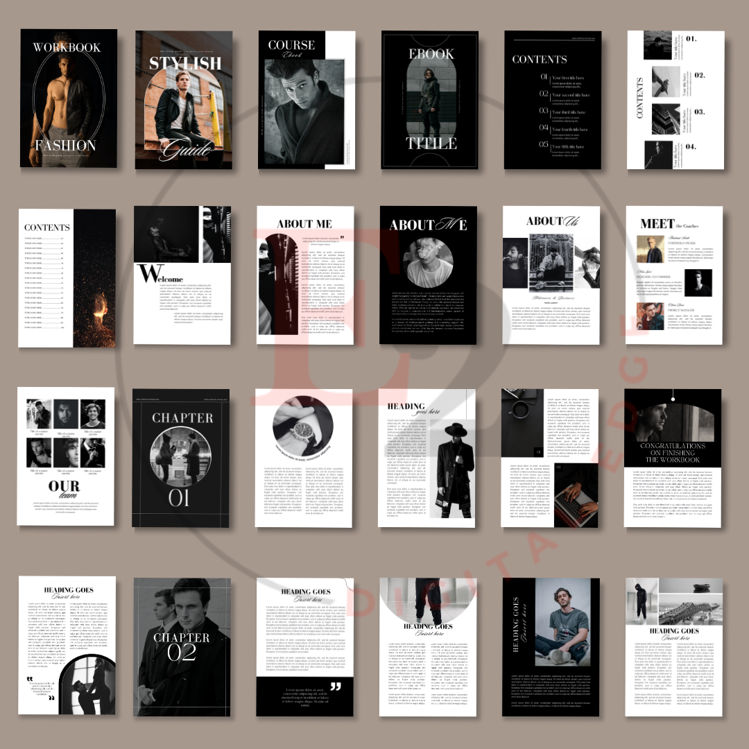 MEN'S LUXURY E-BOOK & WORKBOOK TEMPLATES WITH IMAGES