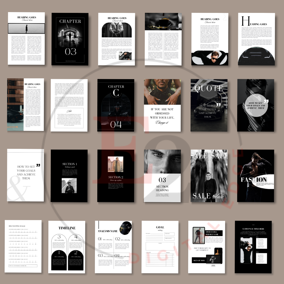 MEN'S LUXURY E-BOOK & WORKBOOK TEMPLATES WITH IMAGES