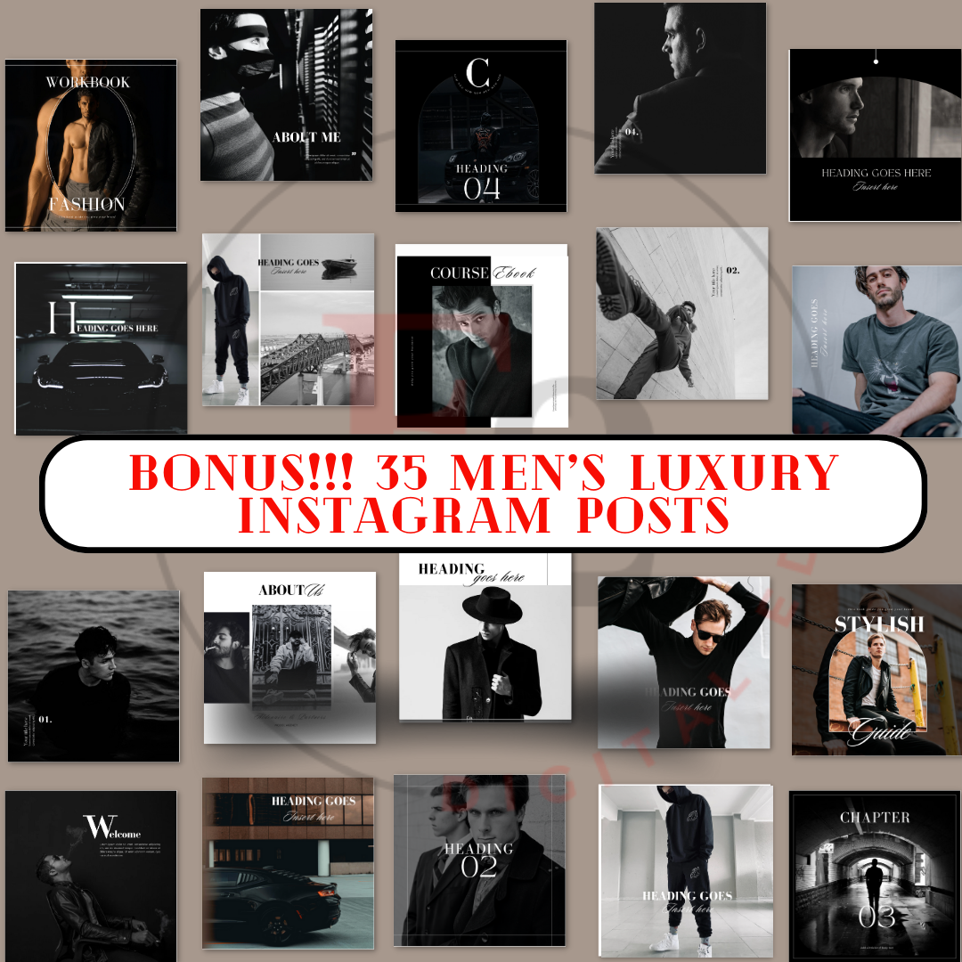 MEN'S LUXURY E-BOOK & WORKBOOK TEMPLATES WITH IMAGES