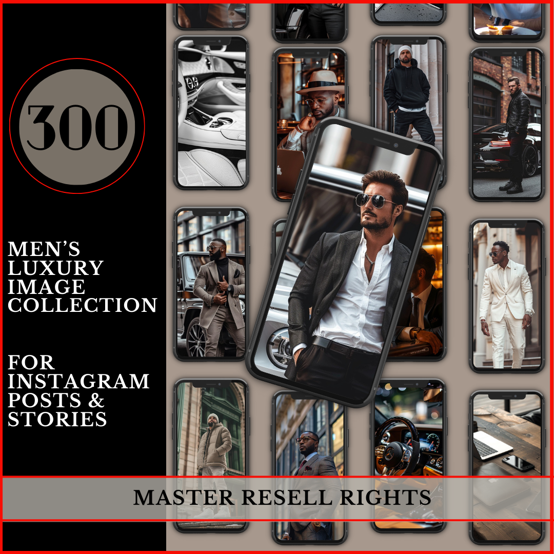 MEN'S LUXURY IMAGE COLLECTION - 300 INSTAGRAM POST & STORIES