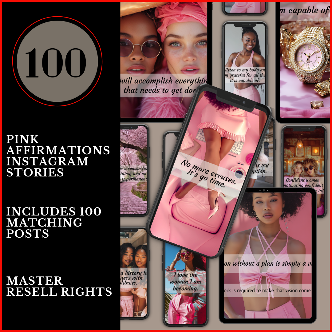 100 PINK POSITIVE AFFIRMATIONS INSTAGRAM STORIES & POSTS