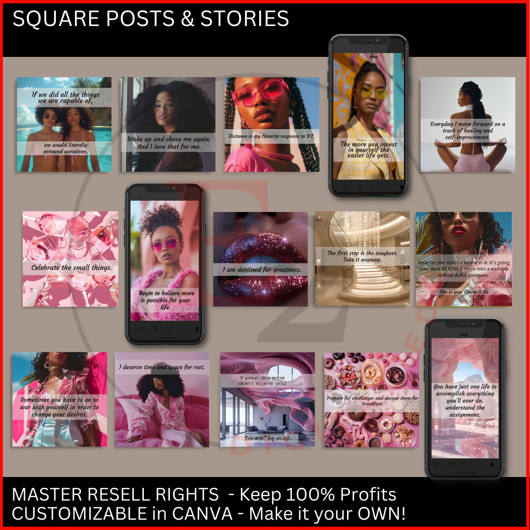 100 PINK POSITIVE AFFIRMATIONS INSTAGRAM STORIES & POSTS