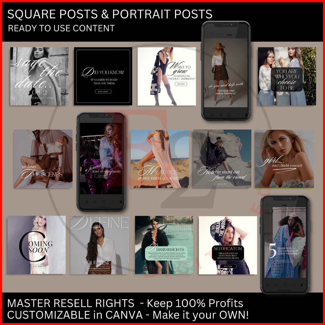 240 BE BOLD & DIFFERENT INSTAGRAM POSTS WITH 1080X1350 PORTRAIT POSTS & STORIES