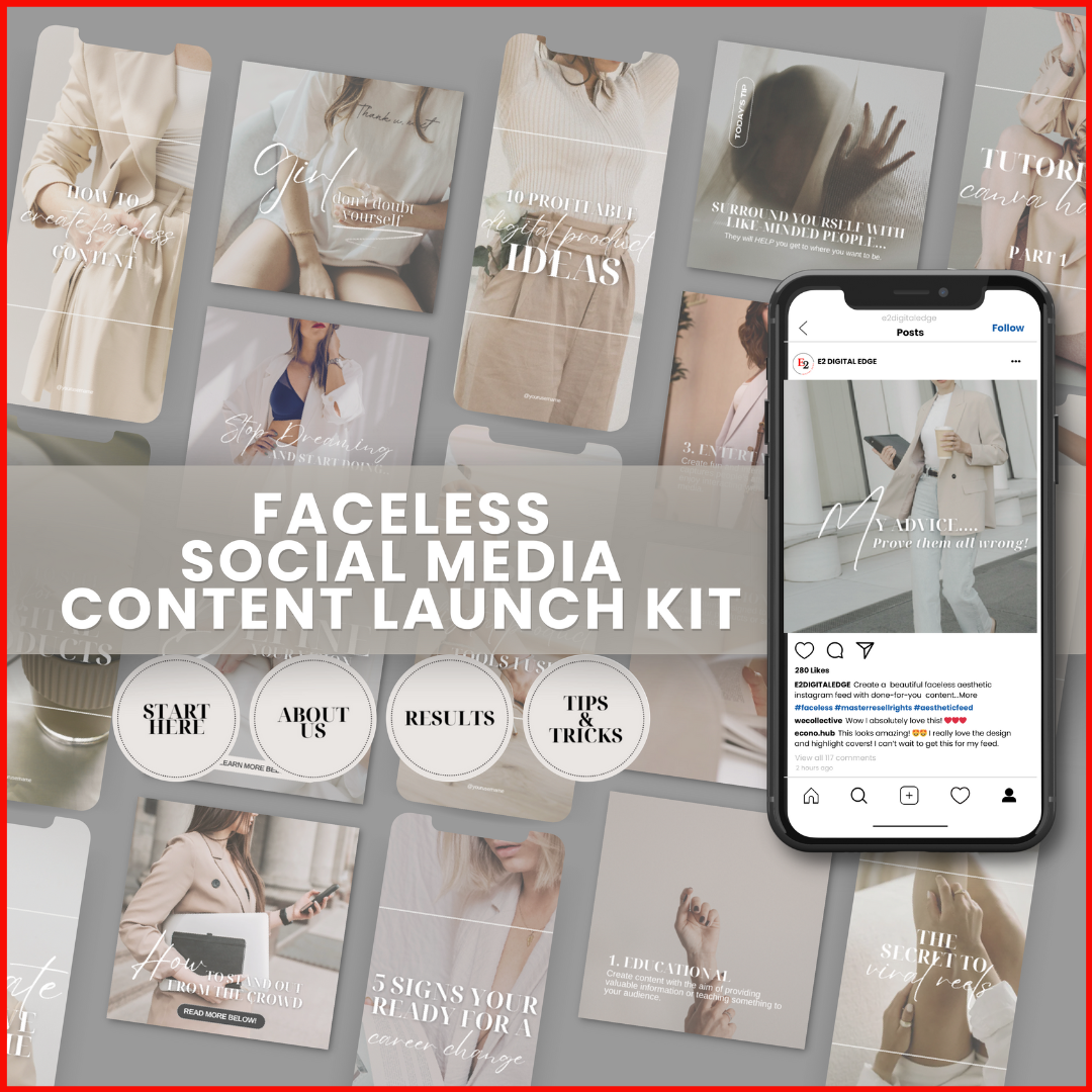 FACELESS SOCIAL MEDIA CONTENT LAUNCH KIT - LIGHT AESTHETICS